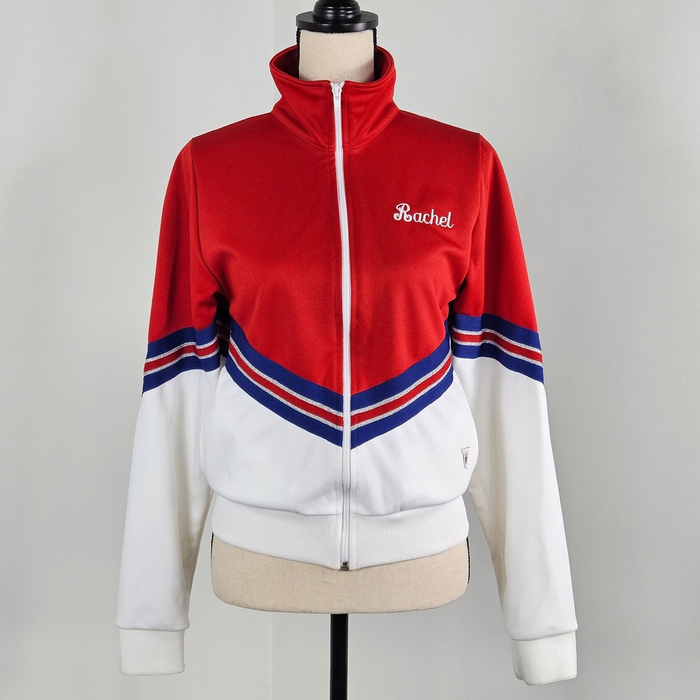 Varsity‎ Spirit Fashions Cheer Track Jacket Women S Red White Blue Warm Up VTG